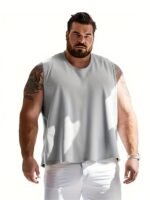 Plus Size Men'S Sleeveless Summer Cotton Fitness Sports Tank Top, Plus Size - Image 2
