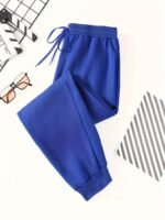 Men'S Casual Jogger Pants - Vibrant Blue Elastic Waistband Lounge Pants, Machine Washable Regular Fit Autumn/Winter Comfort For Gym, Outdoor & Casual Attire, Leisure Clothing | Smooth Texture | Durable Fabric, Plus Size - Image 9