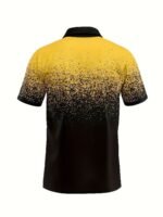 Plus Size Men'S Gradient Color Pattern Graphic Print Golf Shirt For Summer, Trendy Casual Short Sleeve Tees For Big & Tall Males - Image 3