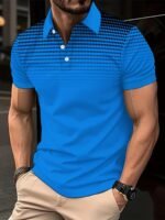 Men'S Plus Size Polo Shirt, Casual Golf Sports Polo With Polka Dot 3D Print, Short Sleeve, Knit Fabric, Slight Stretch, Regular Fit, All Season Lapel Collar, Polyester 95% Spandex 5% - 180G/M?