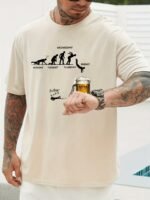 Men'S Funny Beer Lover Graphic T-Shirt - Navy Blue Casual Tee With Monday To Friday Schedule Design - Soft Breathable Everyday Shirt For Office & Parties - Ideal Birthday Gift For Dad, Husband, Boyfriend - Plus Size Available, Party Attire, Humorous Design, Comfortable Fit, Plus Size - Image 4