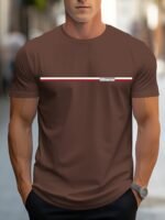 Men'S Casual Orange T-Shirt With "Mbdmbd" Print - Short Sleeve, Round Neck, Lightweight & Stretchy, Summer Style, Adult Size, Casual Wear|Graphic Tee|Lightweight Shirt - Image 5