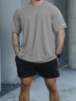One Piece Plus Size Men'S Solid Short Sleeve Sports T-Shirt, Casual Fashion Tee With 3-Position Print 520, Plus Size - Image 5