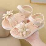 Soft And Comfortable Princess Sandals For Little Girls: Floral Design, Low Heel, And Lightweight Construction - Image 5