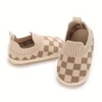 1 Pair Unisex Infant Casual Slip-On Shoes, Plaid & Solid Color, Comfortable Lightweight Non-Slip Walking Footwear For Indoor & Outdoor, Fabric Upper, Cloth Insole, Spring/Fall Collection - Image 14