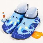 Youngsters' Lightweight Slip-On Swim Shoes - Quick-Dry Beach Water Shoes With Cartoon Whale & Designs, Soft Fabric & Tpr Sole For Outdoor Swimming, Pool, Lake, Beach, And Light Beige-Friendly Comfort - Image 15