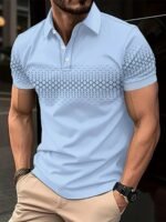 Men'S Plus Size Casual Golf Shirt ? Short Sleeve, Retro Geometric Plaid 3D Print Top, Lightweight And Comfortable - Image 2