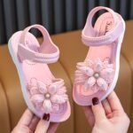 Soft And Comfortable Princess Sandals For Little Girls: Floral Design, Low Heel, And Lightweight Construction - Image 11