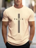 Men'S Sports Top With A Paris Letter Pattern Print - Image 6