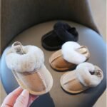 Cozy Plush Baby Girl Slippers - Soft, Non-Slip Sole For Indoor Comfort | Cute & Warm For 0-1 Year Olds | Perfect For Spring/Fall, Leisure Style, Spring/Autumn - Image 4