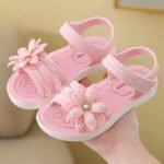 Soft And Comfortable Princess Sandals For Little Girls: Floral Design, Low Heel, And Lightweight Construction - Image 3