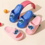 Disney Stitch Eva Slippers For Kids - Comfortable, Thick Sole, Cartoon Design, Perfect For Beach & Bathroom Play, Four Seasons Wear, Slip-On Style, Beach Slippers | Playful Design | Eva Material, Beach Accessories - Image 2