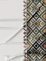 Men'S White Geometric Print Casual T-Shirt - 100% Polyester, Breathable & Moisture-Wicking, Machine Washable, Regular Fit For All-Season Comfort, Breathable Clothing | Geometric Pattern Shirt | Comfortable Fit - Image 5