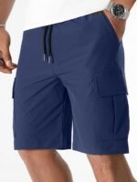 Men'S Summer Fashion Casual Shorts, For Running Outdoor Shorts With Multi-Pocket, Drawstring Pants