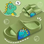 Kids' Non-Slip Slip-On Slippers - Lightweight Cushioned Bathroom Shoes With Soft Eva Sole, Quick-Dry Indoor/Outdoor House Shoes For Boys & Girls, Beach, Park, Home - Easy Slip-On Design (Blue/Green) - All-Season Use, Park Footwear, Playful Design, Breathable Material, Footwear, Family Footwear - Image 10