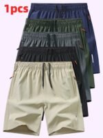 Men'S Summer Sports Casual Shorts Made From Woven Polyester Fabric With A Cool Feel, Suitable For Camping, Hiking, And Cycling. - Image 6