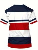 Men'S Color Block Eagle Graphic Print T-Shirt, Short Sleeve Crew Neck Tee, Men'S Clothing For Summer Outdoor - Image 7