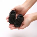 Springtime Charm, Adorable Floral Embroidered Baby Girl Footwear - Non-Slip Baptism & First Steps, Perfect For Spring/Fall - Image 4
