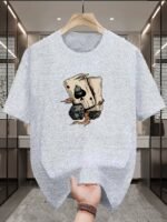 Men'S Fashion Printed T-Shirt With Perfect Combination Of Poker Cards And Dice Design - Image 2