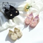 Rabeisir First Walkers Soft-Soled Slip-Resistant Mary Jane Shoes With Lace Bow & Geometric Pattern - Lightweight Canvas & Fabric, Closure, Eva Cushion For Spring/Fall, Everyday & Casual Outfits, Girl Shoes, Seasonal Footwear, Decorative Footwear, Slipresistant Soles