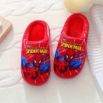 Pair Of Kids' Plush Slippers With Spider-Man Print Design, New Autumn/Winter Style For Boys - Black/Blue/Red Options, Easy Slip-On Baby Shoes, Lightweight And Comfortable Indoor Floor Mats, Perfect Holiday Gift, Ideal For Fall Winter Summer, Fashion Statement, Winter Accessory, Cartoon Print, Kids Footwear, For Teenager, For Outdoor - Image 7