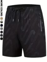 Men'S Camo Pattern Quick-Dry Athletic Shorts - Breathable, Elastic Waistband With Drawstring, Zippered Pockets For Running, Gym, Cycling & Hiking, Hiking Apparel | Camouflage Shorts | Zippered Pockets - Image 5