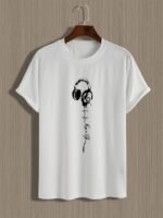 Men'S Music Print Short Sleeve T-Shirts, Comfy Casual Elastic Crew Neck Tops, Men'S Clothing - Image 9