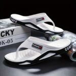 1 Pair Men'S Stylish Lightweight Flip-Flops - Comfortable, Non-Slip, Durable Eva Thong Sandals For Beach, Camping & Casual Attire, Black & White Design - Image 6