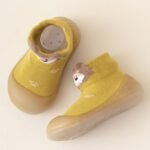 Adorable Cartoon Animal Slip-On Baby Sock Shoes - Cozy, Non-Slip Rubber Sole Walking Shoes For Newborns & Toddlers - Soft Fabric, All-Season Comfort In Blue, Yellow, Pink, & Brown, Toddler Shoes - Image 11