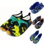Dinosaur Print Quick Dry Slip On Water Shoes, Casual Outdoor Walking Shoes