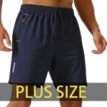 1Pc Men'S Lightweight Quick-Dry Plus Size Athletic Shorts - Breathable Polyester-Spandex Blend, Elastic Drawstring Waist With Pockets For Running, Gym, Beach & Outdoor Activities, Workout Shorts, Gym Apparel, Simple Design, Durable Sportswear, Plus Size