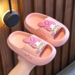 Sanrio For Hello Kitty Girls' Soft Eva Slides - Non-Slip Lightweight Summer Indoor/Outdoor Slippers With Cute Cartoon Design, Light Pink & Light Blue, Perfect For Youngsters & Toddlers, Indoor Slippers | Playful Design | Easyclean Material, Sanrio - Image 5