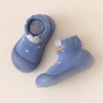 Adorable Cartoon Animal Slip-On Baby Sock Shoes - Cozy, Non-Slip Rubber Sole Walking Shoes For Newborns & Toddlers - Soft Fabric, All-Season Comfort In Blue, Yellow, Pink, & Brown, Toddler Shoes - Image 3