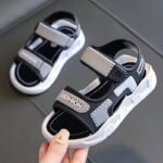 Boys' Summer Sandals - Soft Sole, Closure, Lightweight Pvc Upper & Black Rubber Sole, Casual Beach Shoes For Youngsters - Image 2