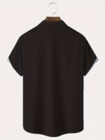 Men'S Plus Size Vintage Car Graphic Button-Up Shirt - Blue & White Checkered, Short Sleeve, Casual Summer Shirt With Front Pocket, Casual Summer Wear|Vintage Car Print|Short Sleeve Shirt - Image 8