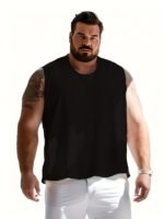 Plus Size Men'S Sleeveless Summer Cotton Fitness Sports Tank Top, Plus Size - Image 4