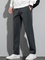 Men'S Plus Size Casual Joggers - Comfortable, Versatile Sports Pants For Spring/Summer, Solid Color With Zipper Detail, Commuting, Plus Size, Loose Fit, Plus Size