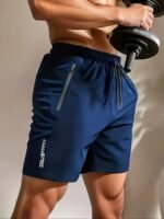 Men'S Loose Solid Shorts With Pockets, Active Elastic Waist Drawstring Shorts For Summer - Image 3