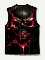 Men'S Plus Size Skull Graphic Print Tank Top - Breathable Sleeveless Workout Shirt For Gym, Basketball & Summer Training, Casual Round Neck Design, Gym Tank Top, Plus Size - Image 10