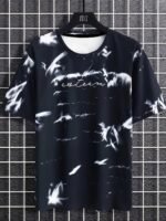 Plus Size Men'S 3D Printed T-Shirt - Breathable Polyester, Casual Street Style With Dynamic Bird & Ink Design, Crew Neck, Short Sleeve - Ideal For Summer, Plus Size Shirts, Plus Size - Image 4