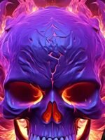 Men'S Plus Size 3D Glowing Skull & Flame Graphic T-Shirt - Short Sleeve, Casual Summer Tee, Vivid Purple & Pink Flames Design, Polyester/Spandex Blend, Machine Washable, Plus Size - Image 5