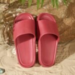 2024 New Fashion Eva Slip-On Slides, Comfortable Soft Thin Sole, Faux Texture, All-Season Casual Home Bath Beach Sandals, Solid Color, Universal Fit, Casual Daily Wear - Image 11