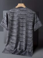 Men'S Lightweight Ice Sliky Fiber Fabric Quick-Dry T-Shirt - Blue & Black Striped, Breathable & Moisture-Wicking, Loose Fit For Running, Gym, Outdoor Activities, Travel, And Casual Wear, Gym Apparel | Striped Tshirt | Quickdry Fabric - Image 6