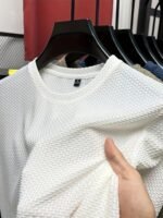 1Pc Men'S Ice Silky Fiber Crew Neck T-Shirt - Breathable Moisture-Wicking Workout Tee, Loose Fit Short Sleeve For Gym & Casual Wear, Lightweight Non-See-Through Fabric