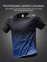 Men'S Breathable Mesh Gradient T-Shirt - Loose Fit, Short Sleeve, Round Neck | Sporty & Casual Summer Tee - Image 3