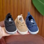Casual Slip-On Canvas Footwear For Newborns 0-1 Year, Breathable First Walker Sneakers For Both Genders
