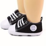 Rabeisir Baby ' Toddler Walking Shoes - Soft Canvas Sneakers With Eva Cushion, Adjustable Lace-Up Low-Top Design, 4-Color Options (White/Pink/Black/Red) For All-Season Casual & Party Wear, Party Toddler Sneakers | Classic Sneaker Design | Eva Cushioned Sole, Toddler Shoes, Rabeisir - Image 4