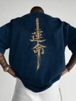 Men'S Japanese Samurai Sword Graphic T-Shirt - Casual Loose Fit Crew Neck, Short Sleeve Tee With Red Stylized Japanese Katanas Design, Breathable Polyester For Spring & Summer Outdoor Wear - Image 6