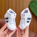 Infant Toddler Mid-Top Sneakers - Unisex Baby Sports And Casual Shoes With Adjustable Strap Closure, Pu Upper, Soft Fabric Sole For Comfort, Anti-Slip For Spring/Fall - Solid Color Everyday Wear - Image 4
