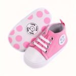 Rabeisir Baby ' Toddler Walking Shoes - Soft Canvas Sneakers With Eva Cushion, Adjustable Lace-Up Low-Top Design, 4-Color Options (White/Pink/Black/Red) For All-Season Casual & Party Wear, Party Toddler Sneakers | Classic Sneaker Design | Eva Cushioned Sole, Toddler Shoes, Rabeisir - Image 8